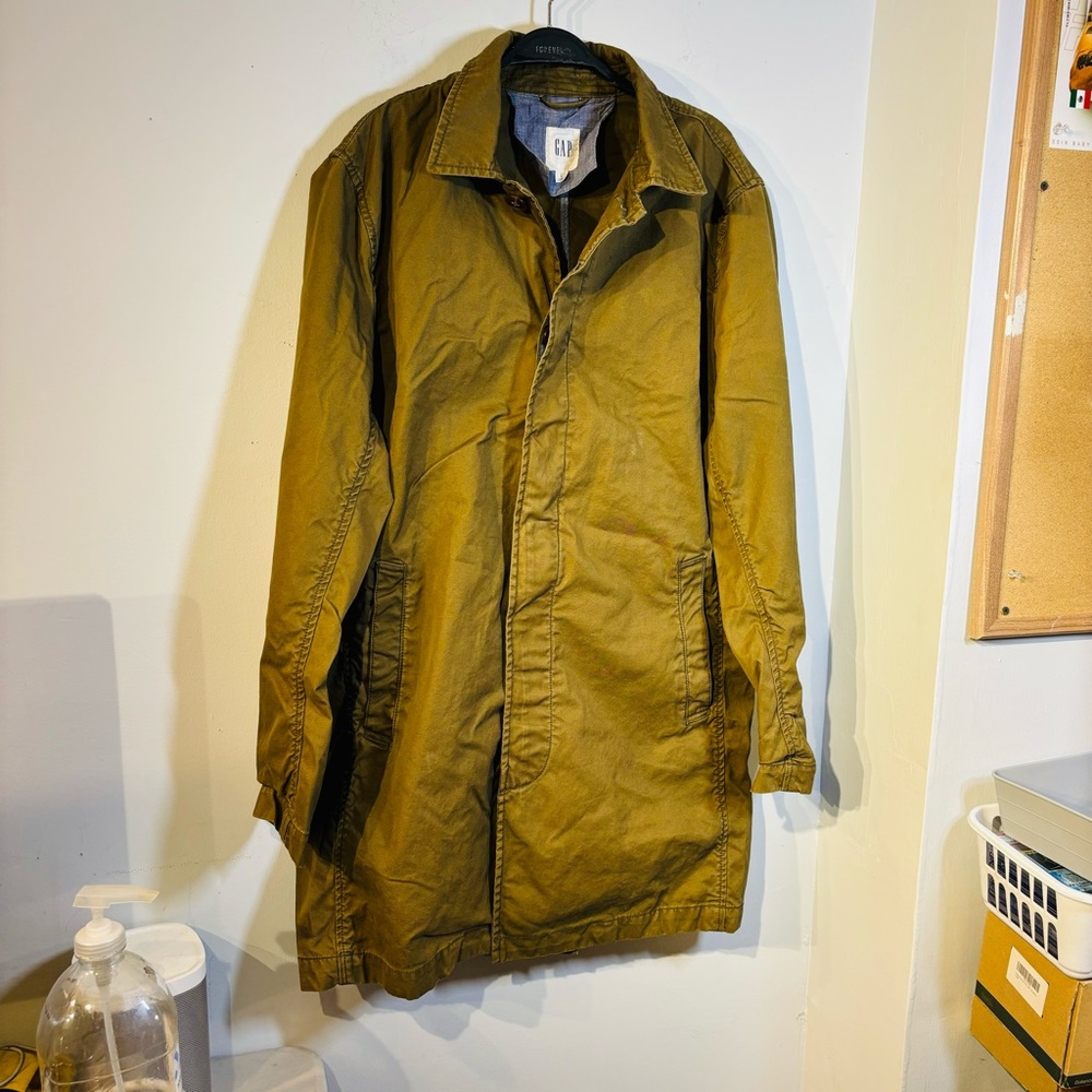 Gap Olive Green Lightweight Trench Coat - Picture 5 of 7
